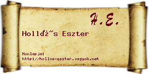 Hollós Eszter névjegykártya